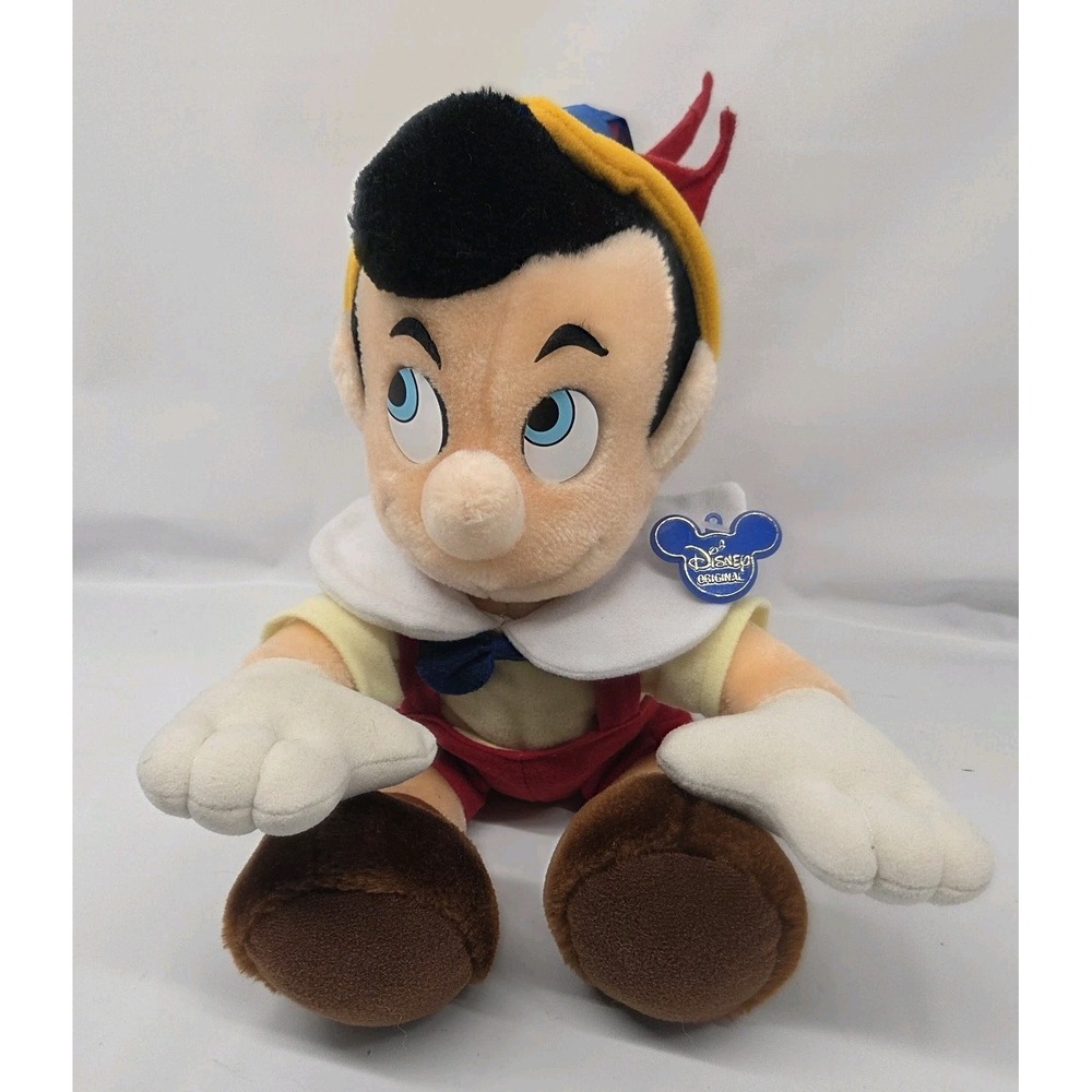 Vintage Disneyland Walt Disney World Pinocchio 10.5" Plush Stuffed Doll Toy